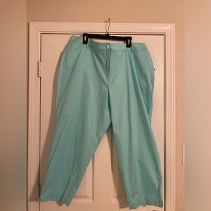 Talbots. Women’s. Perfect Crop Pants. Teal NWT. Size 20W. Slim Leg. Plus.
